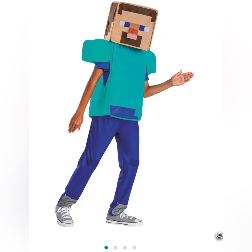 Disguise Minecraft Steve pop out child costume. NWT med 7-8(g)